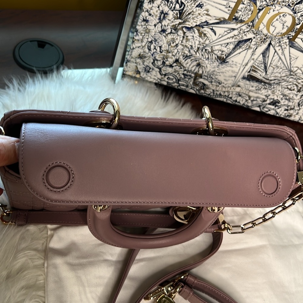 Dior Medium Lady D-Joy Bag Peony Pink Cannage Lambskin NWT Shoulder/Crossbody - Picture 10 of 17